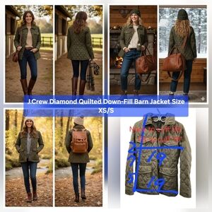 J.Crew Diamond Quilted Down-Fill Barn Jacket Size XS/S